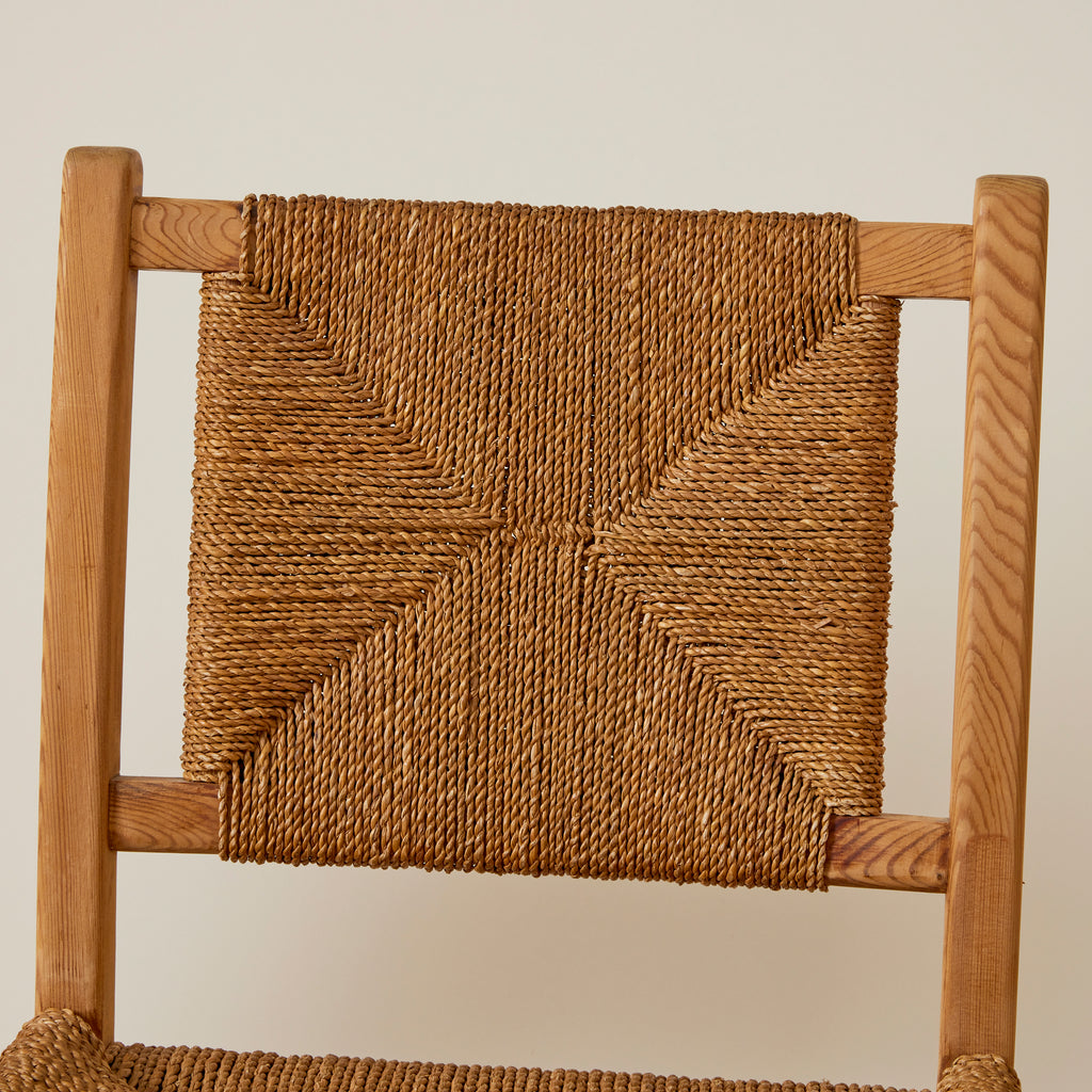 SOLD French Rope and Oak Dining Chairs, 1960's, set of 4