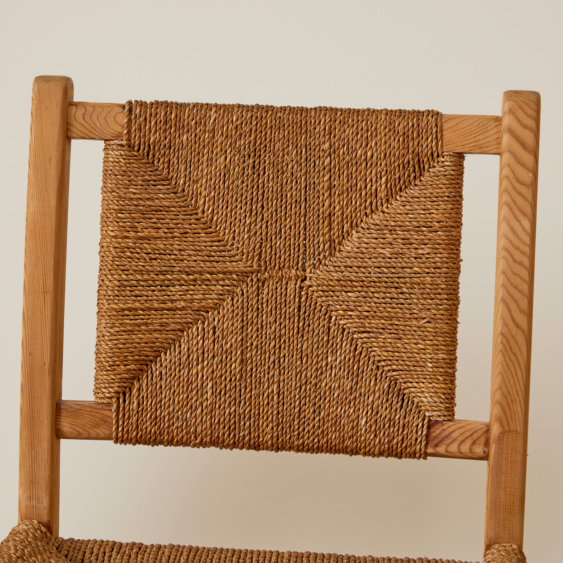 SOLD French Rope and Oak Dining Chairs, 1960's, set of 4