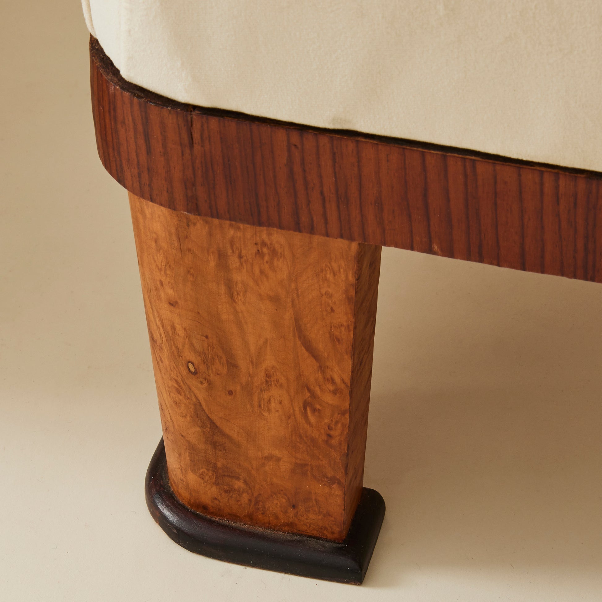 French Art Deco Cocktail Chairs With Wood Detail, a Pair, 1940's