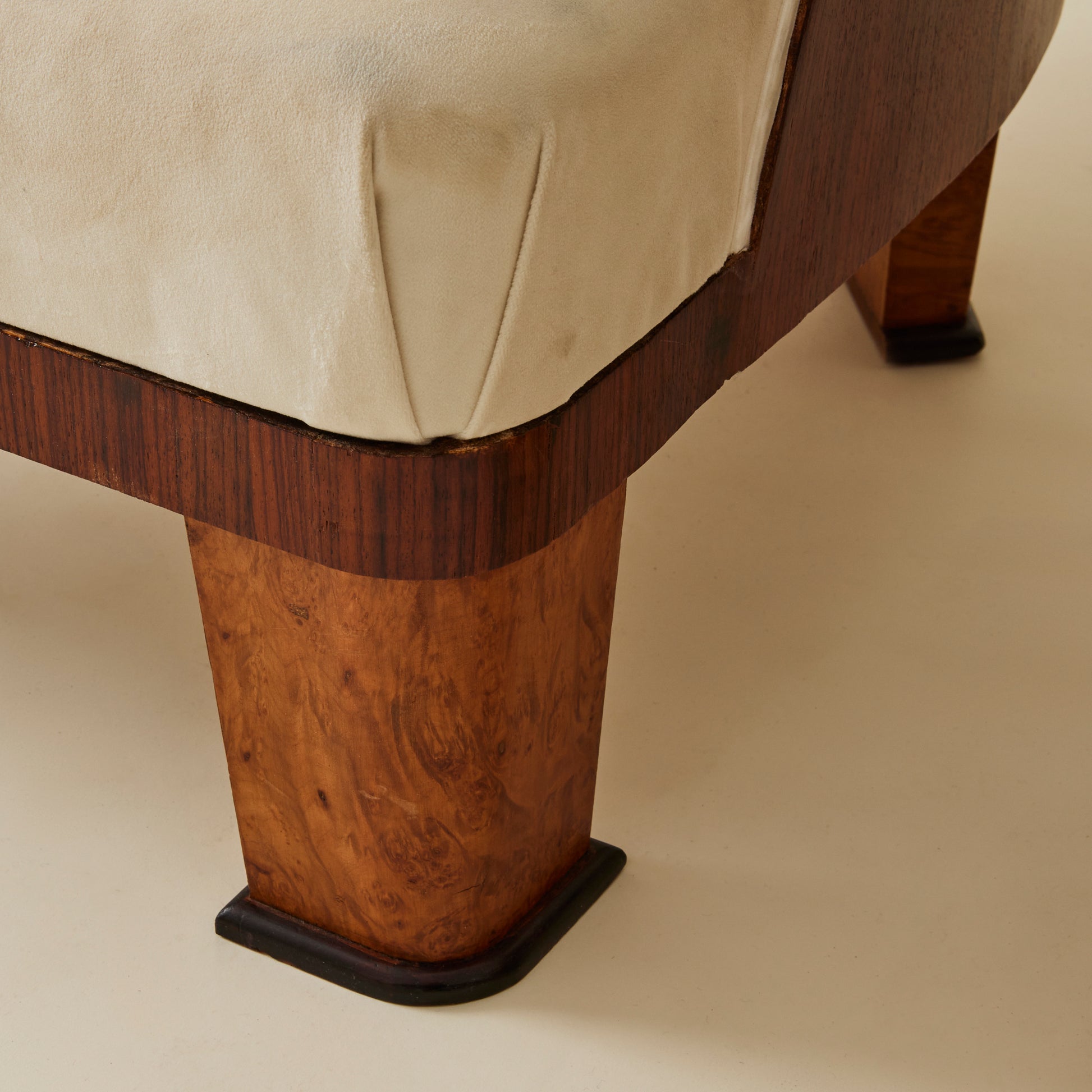 French Art Deco Cocktail Chairs With Wood Detail, a Pair, 1940's