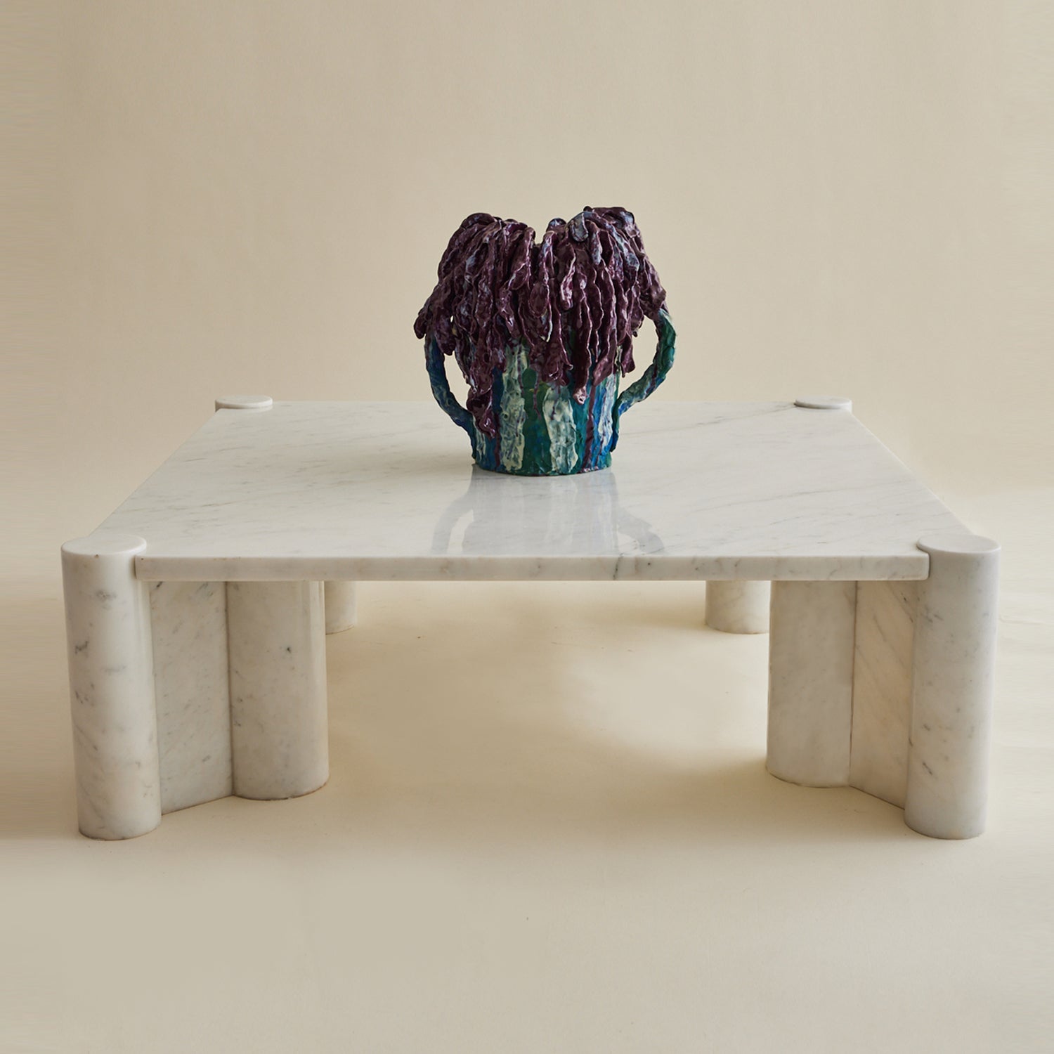 SOLD Gae Aulenti "Jumbo" Carrara Marble Table, for Knoll International 1970's