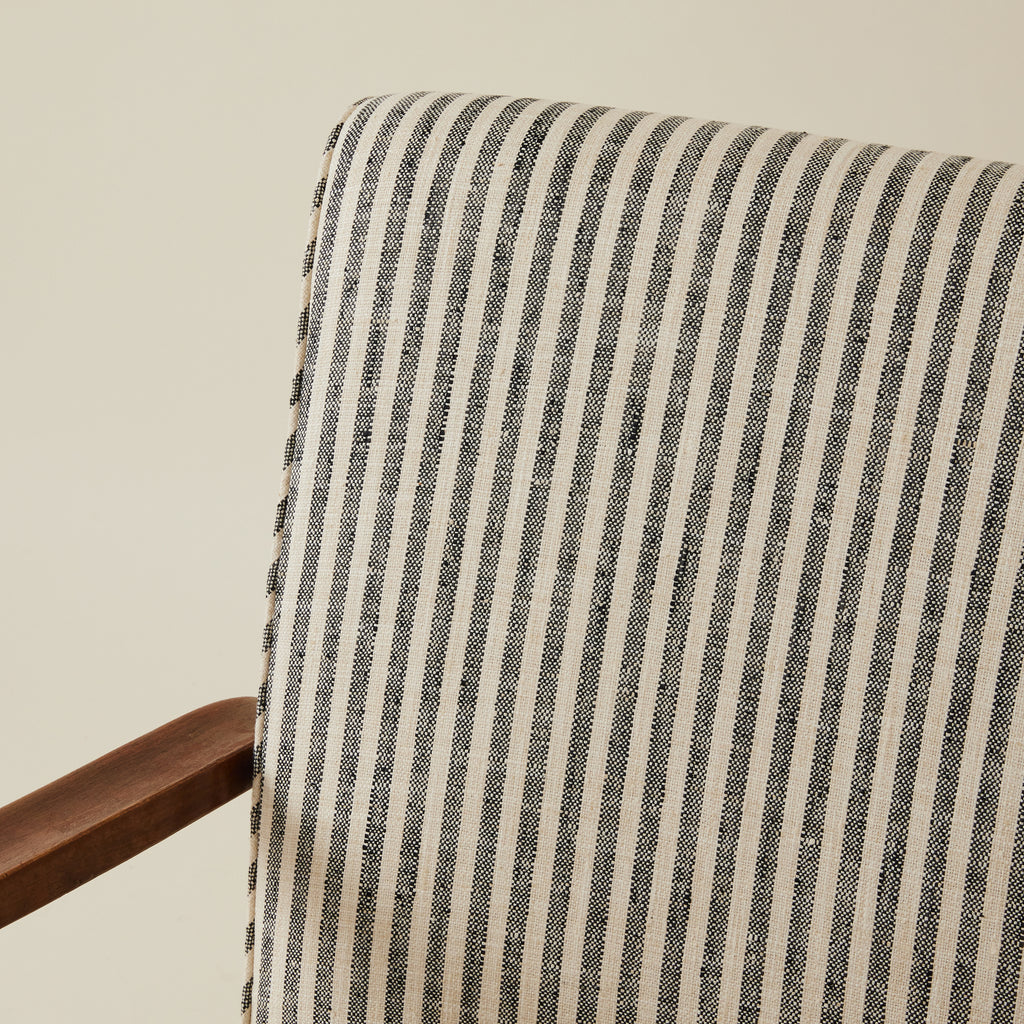 Jindrich Halabala Bentwood Lounge chair, Striped fabric, 1930's