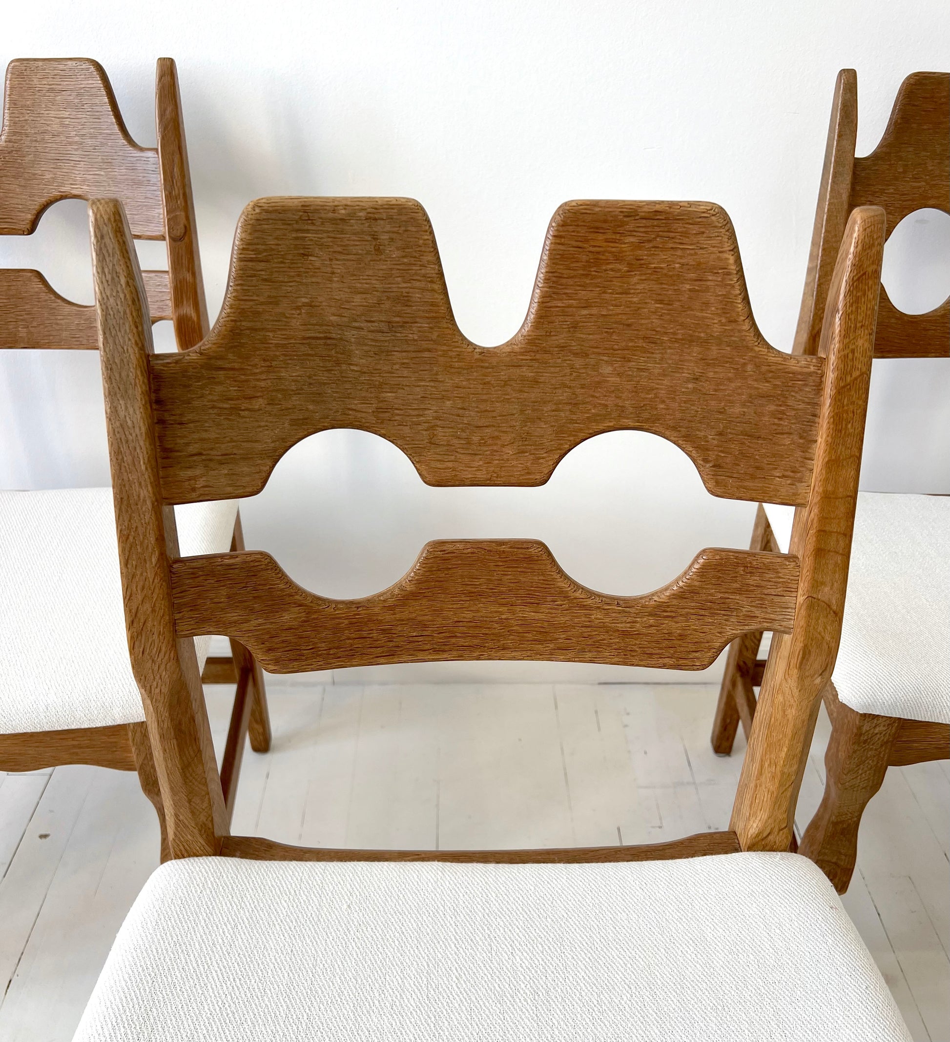Henning Kjærnulf Oak "Razorblade" Chairs, 1960s Vintage Danish Mid Century for EG Kvalitetsmøbel, Set of 6