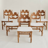 SOLD Henry Kjaernulf Oak "Razorblade" Chairs, 1960s Vintage Danish Mid Century, Set of 6