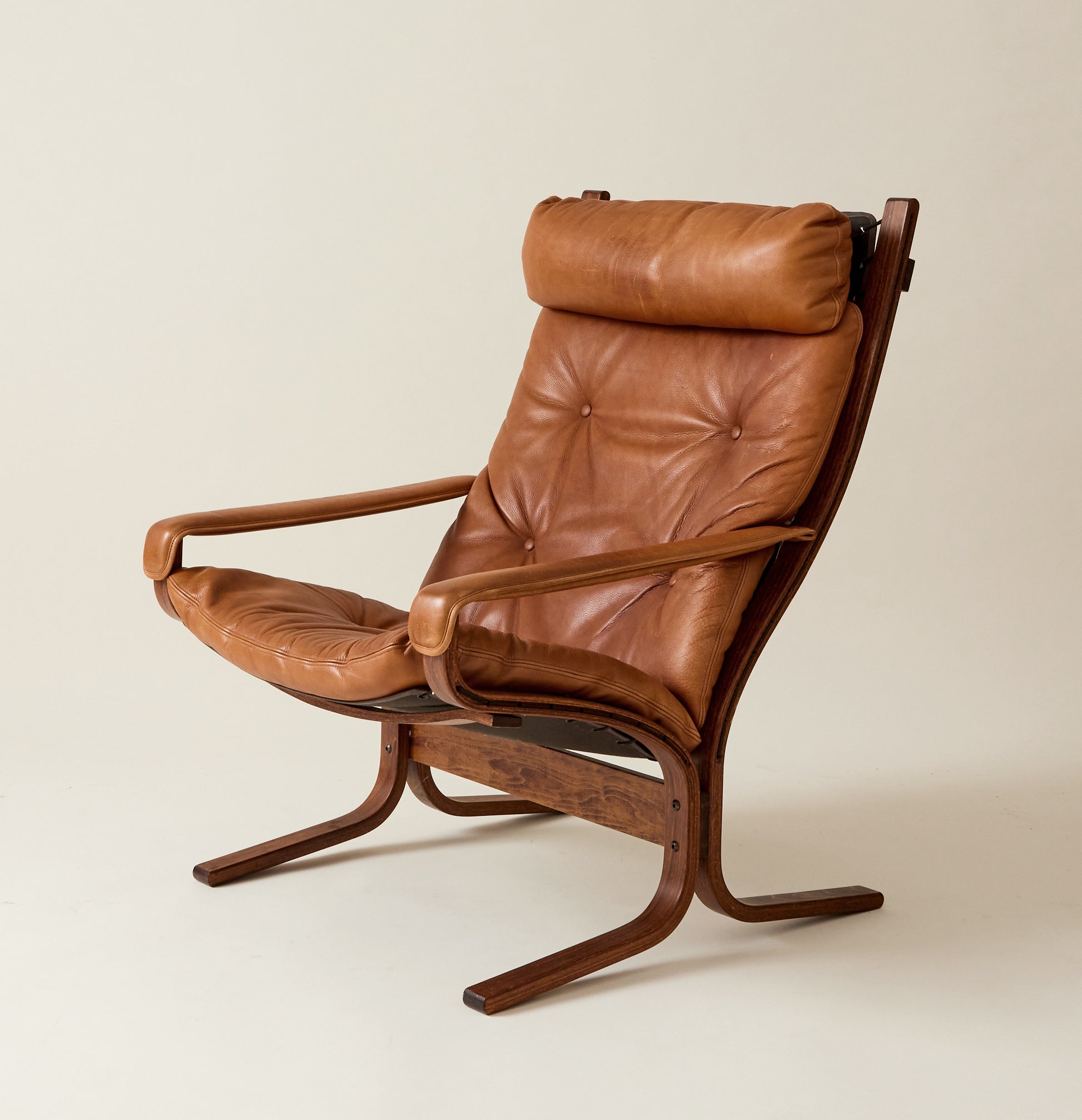 Ingmar Relling for Westnofa Norway, "Siesta" Bentwood and Leather Chair, 1970s