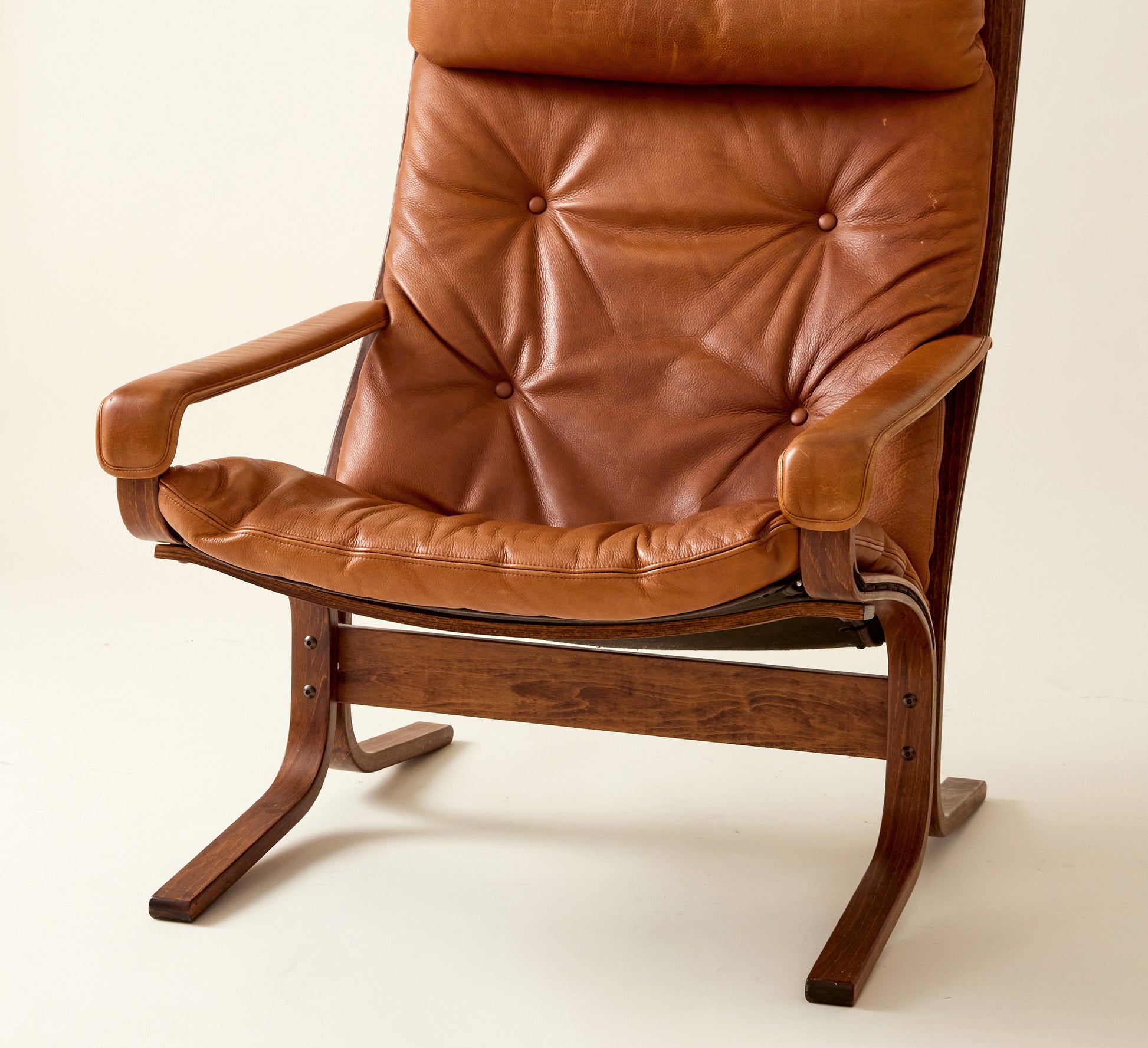 Ingmar Relling for Westnofa Norway, "Siesta" Bentwood and Leather Chair, 1970s