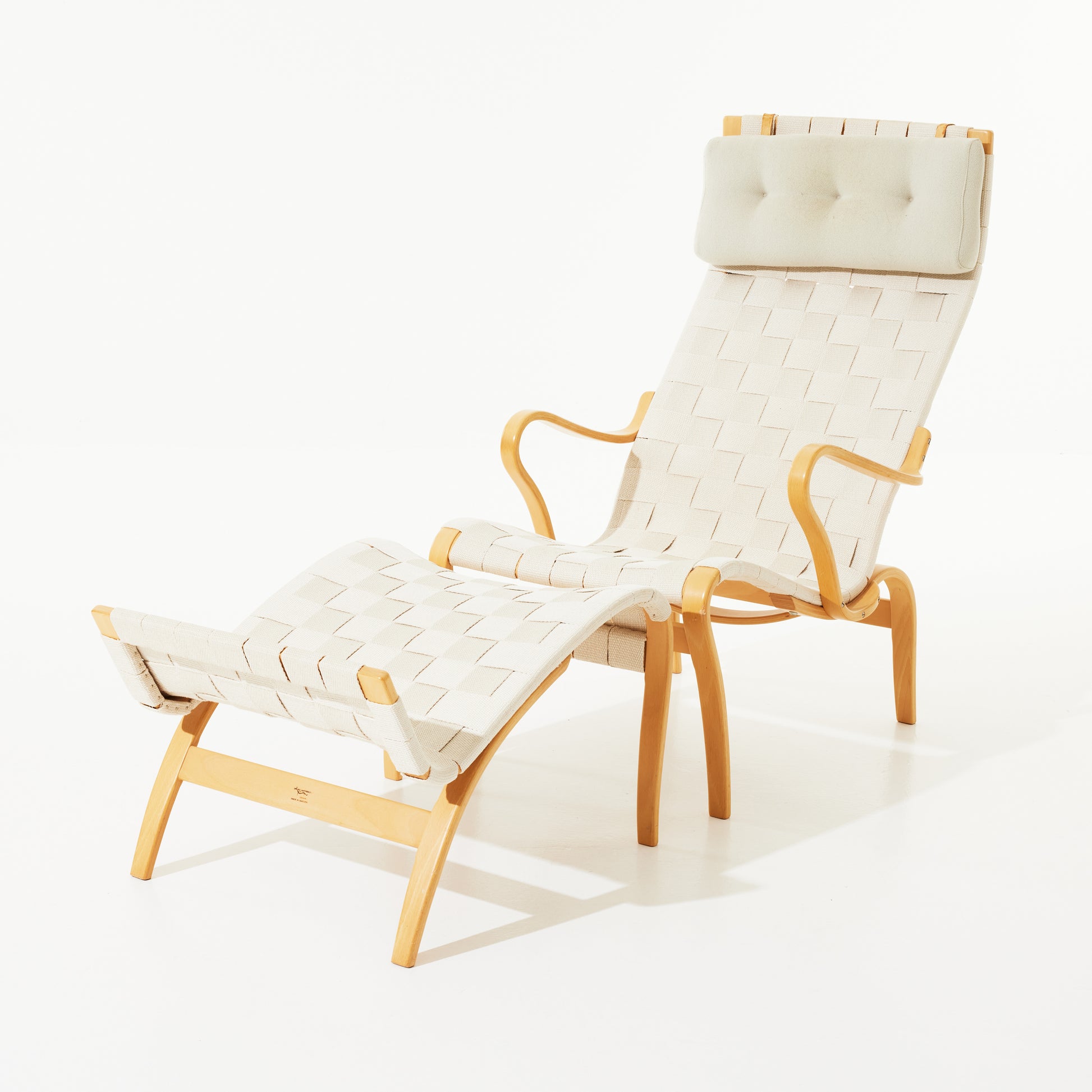 SOLD Bruno Mathsson "Miranda" Lounge Chair with Ottoman, 1960's