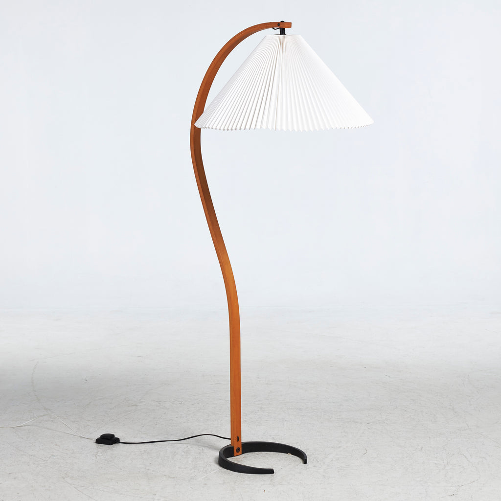 SOLD Mid 20th Century Mads Caprani Danish Floor Lamp With Pleated Shade