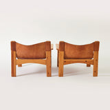 SOLD Karin Mobring designed Pine and Leather "Natura" Chairs, a pair