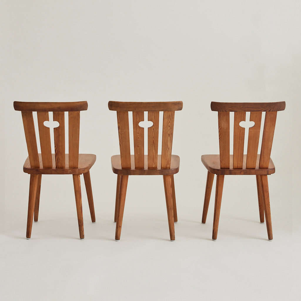 Göran Malmvall Swedish Mid Century set of 6 Pine dining chairs