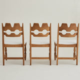 SOLD Henry Kjaernulf Oak "Razorblade" Chairs, 1960s Vintage Danish Mid Century, Set of 6