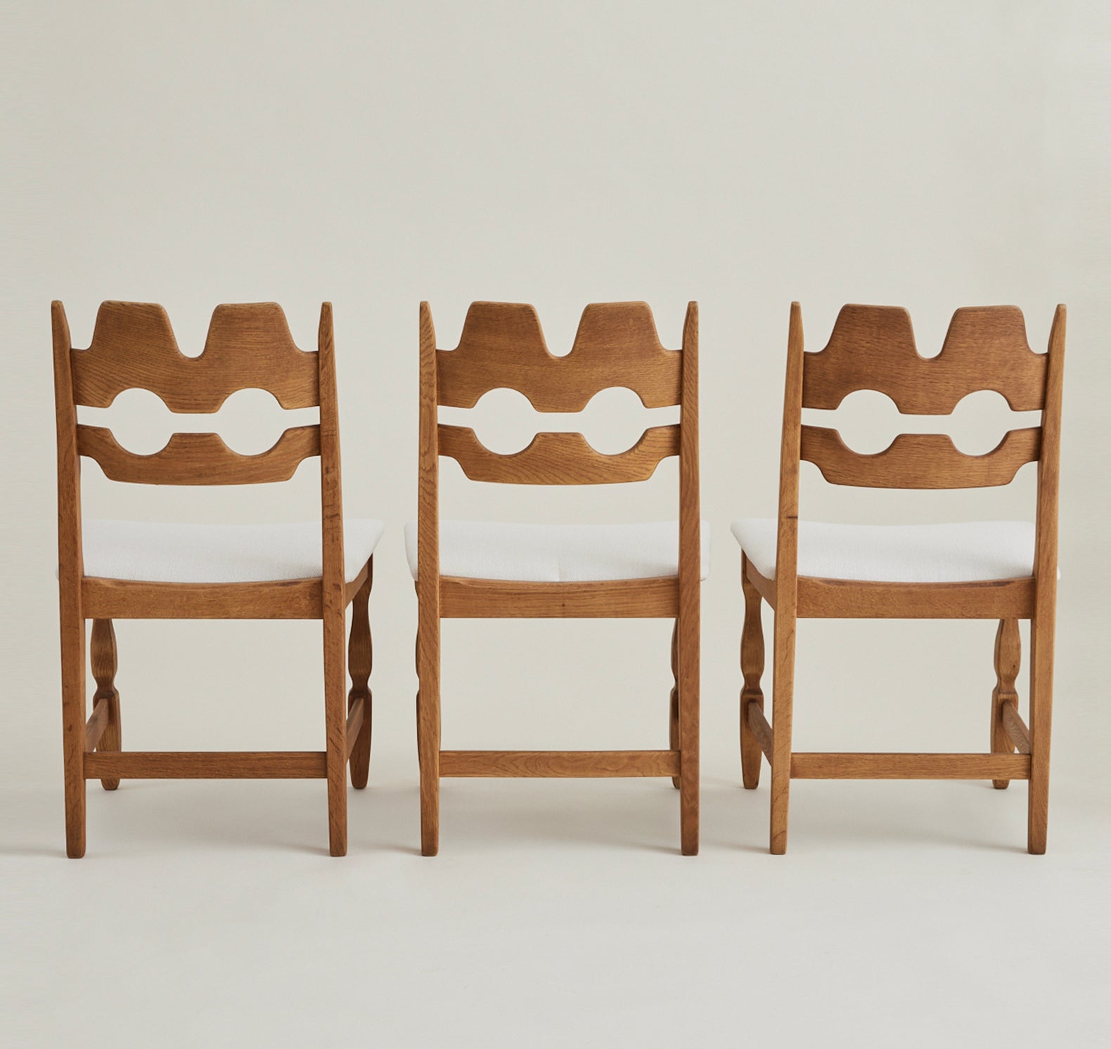SOLD Henry Kjaernulf Oak "Razorblade" Chairs, 1960s Vintage Danish Mid Century, Set of 6