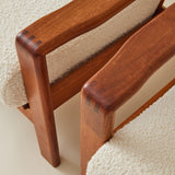 Swedish Mid-Century Teak Easy Chairs with Ivory Boucle Cushions, a pair