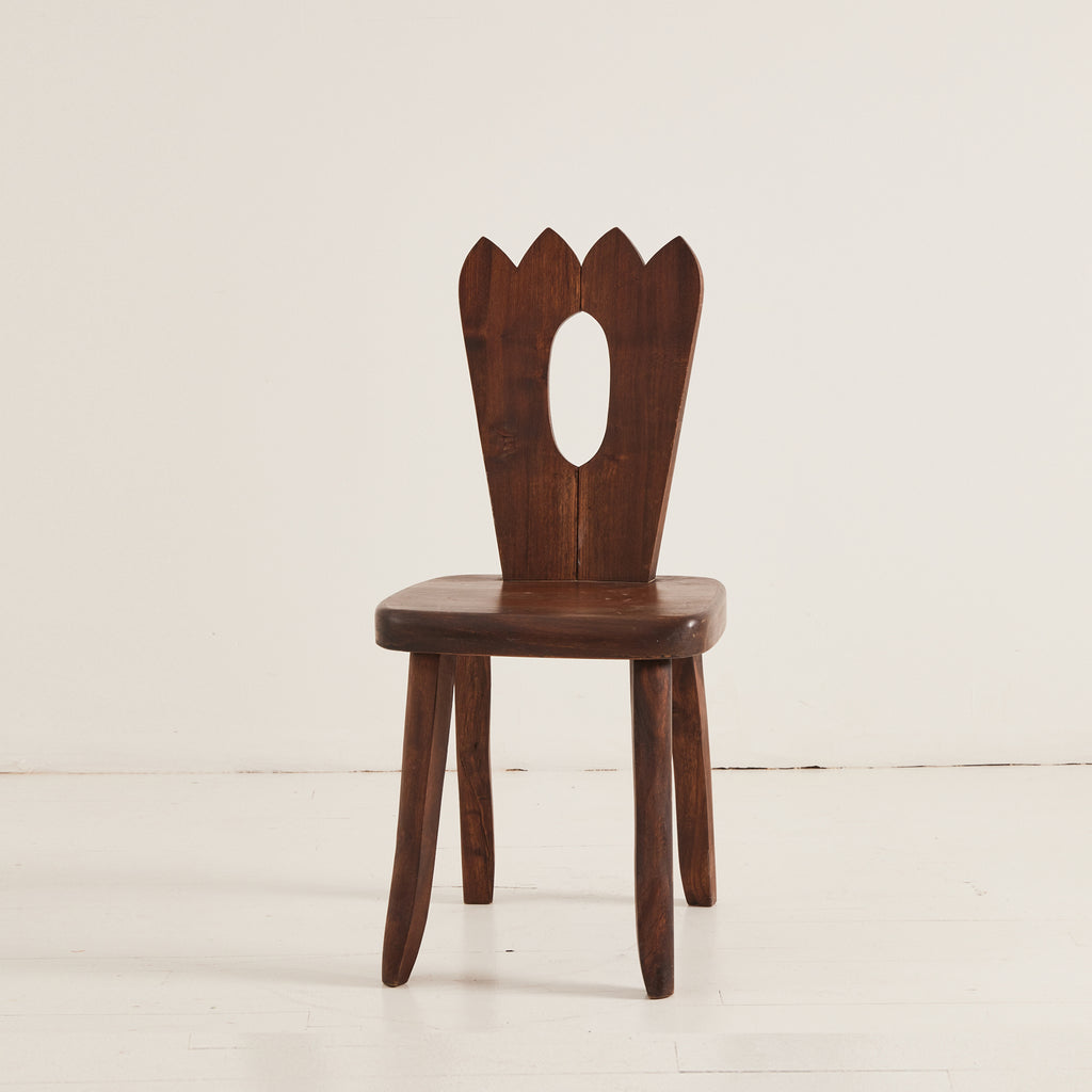 Olavi Hänninen "King" Chair, 1960s Vintage Solid Elm Brutalist Chair for Mikko Nupponen