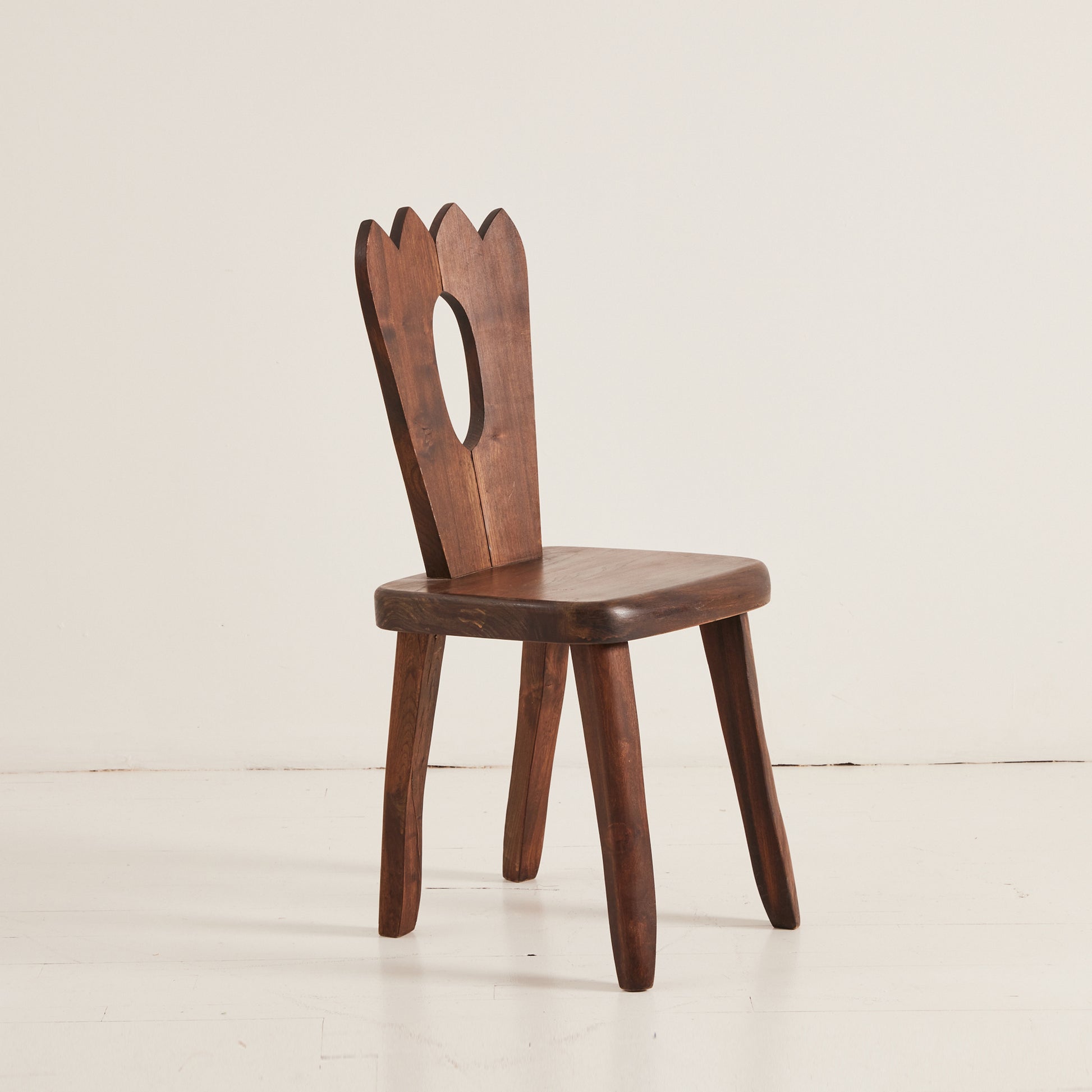 Olavi Hänninen "King" Chair, 1960s Vintage Solid Elm Brutalist Chair for Mikko Nupponen