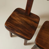 Brutalist Solid Wood Dining Chairs by Olavi Hänninen, Finland 1950s, Set of 4