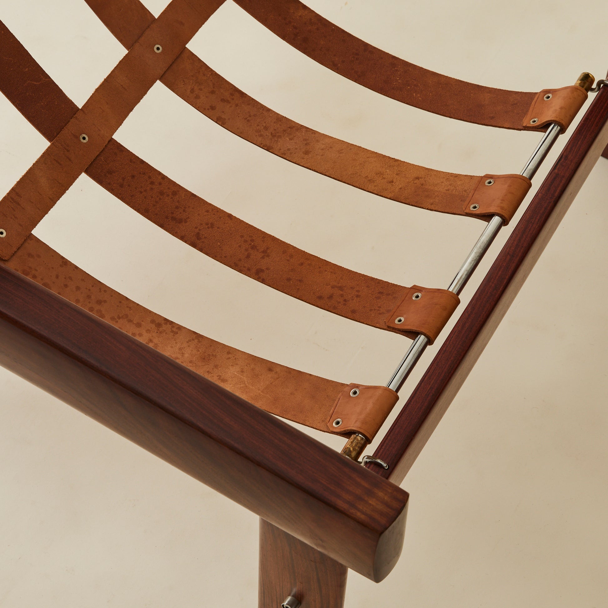 Percival Lafer "Mp-41" Leather and Rosewood Chair in Black Leather, 1960's