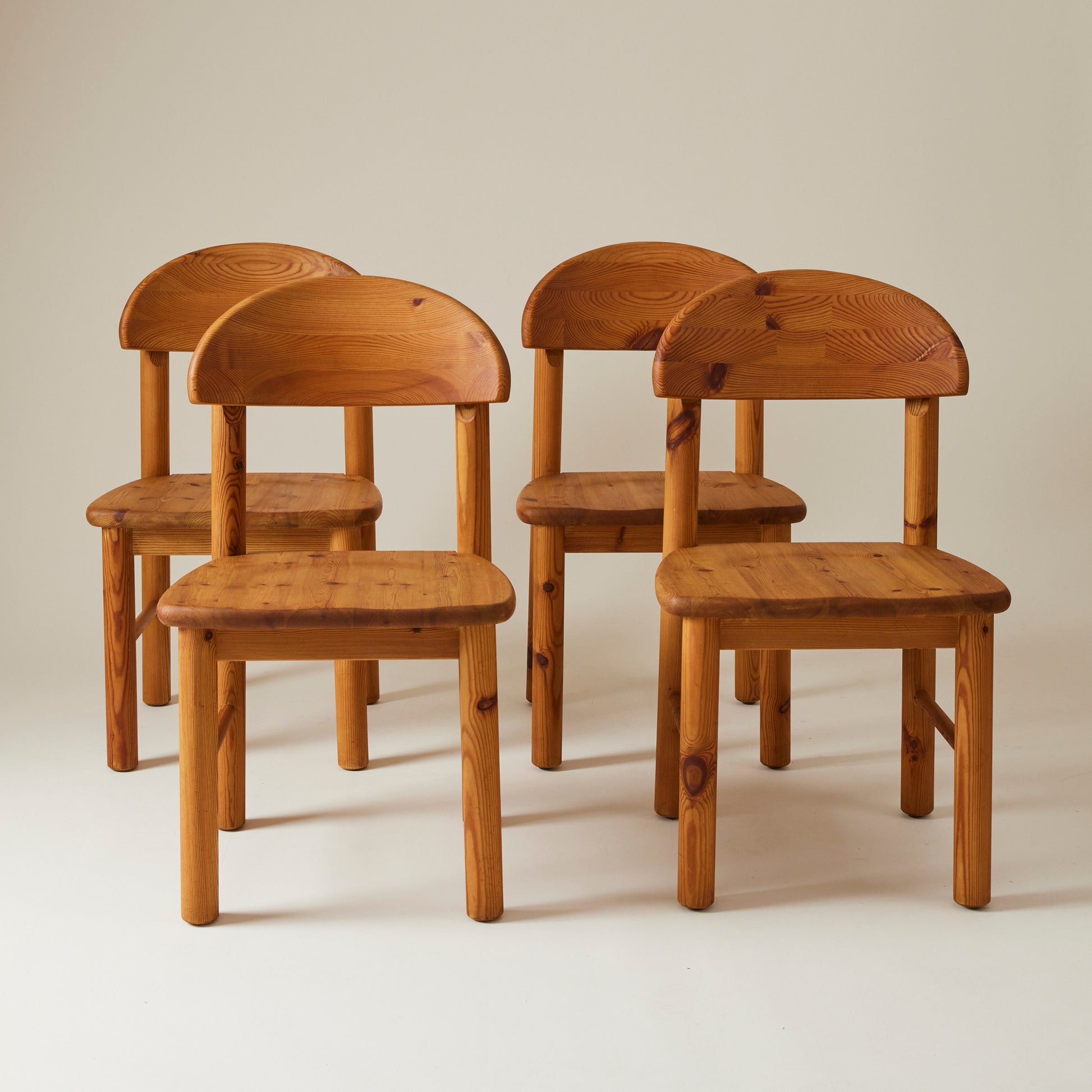 Rainer Daumiller Pine Dining chairs, set of 4, 1970's
