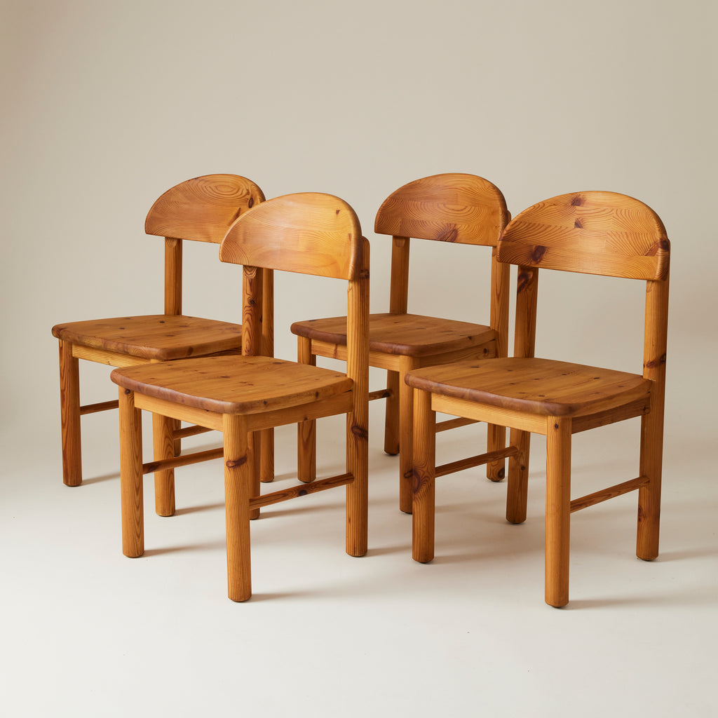 Rainer Daumiller Pine Dining chairs, set of 4, 1970's