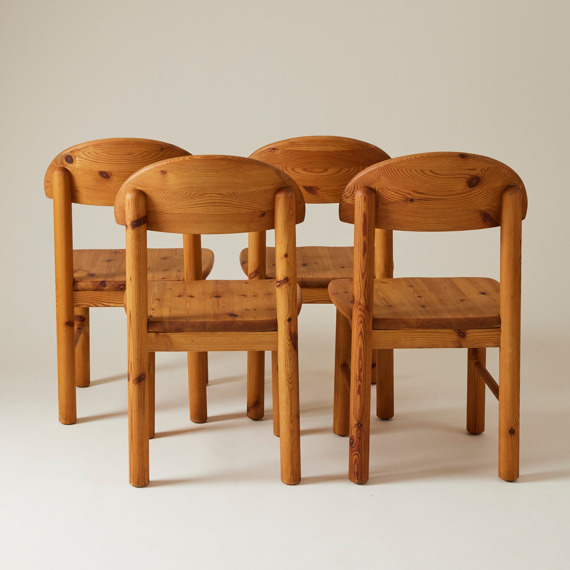 Rainer Daumiller Pine Dining chairs, set of 4, 1970's