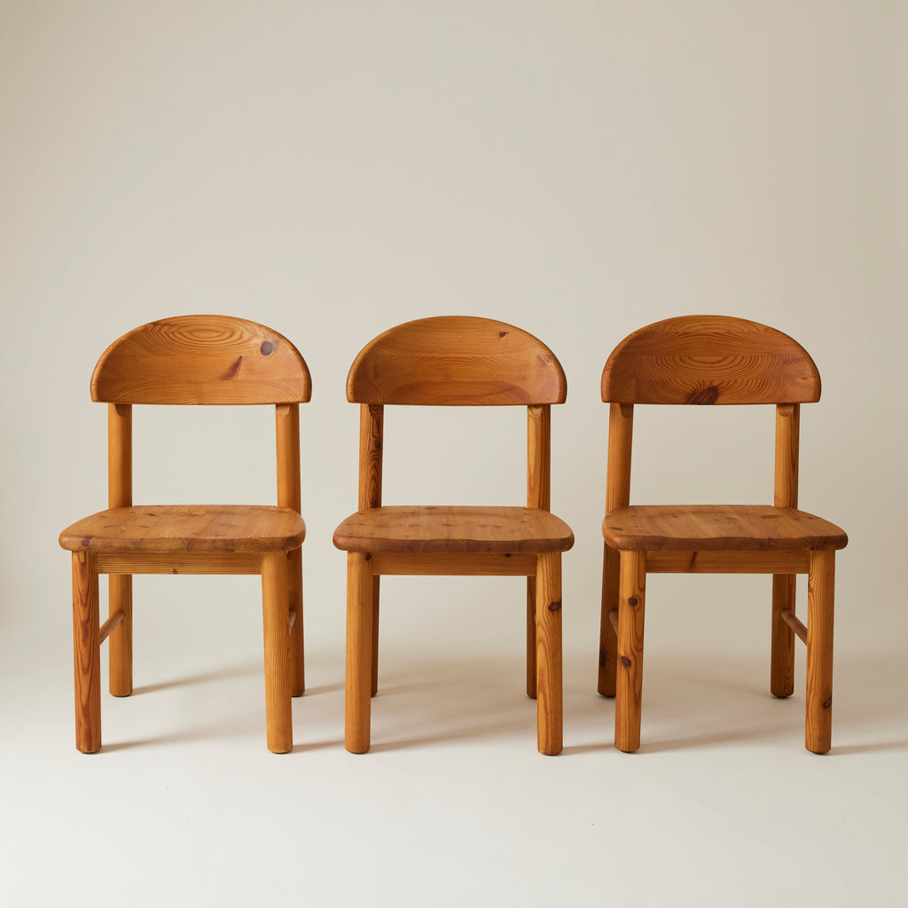 Rainer Daumiller Pine Dining chairs, set of 4, 1970's