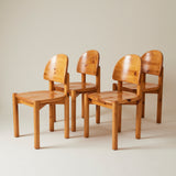 Rainer Daumiller Pine Dining Chairs, Set of 4, Danish Design, 1960s-1970s