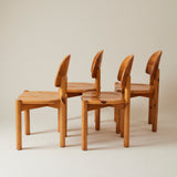 Rainer Daumiller Pine Dining Chairs, Set of 4, Danish Design, 1960s-1970s