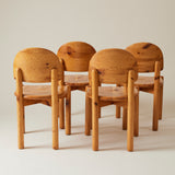 Rainer Daumiller Pine Dining Chairs, Set of 4, Danish Design, 1960s-1970s