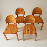 Rainer Daumiller Pine Dining Chairs, Set of 4, Danish Design, 1960s-1970s