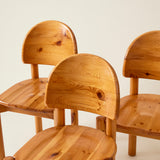 Rainer Daumiller Pine Dining Chairs, Set of 4, Danish Design, 1960s-1970s