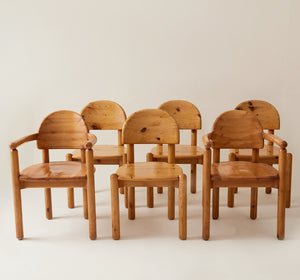 Rainer Daumiller Pine Dining Chairs, 1960's-70's, Set of 6