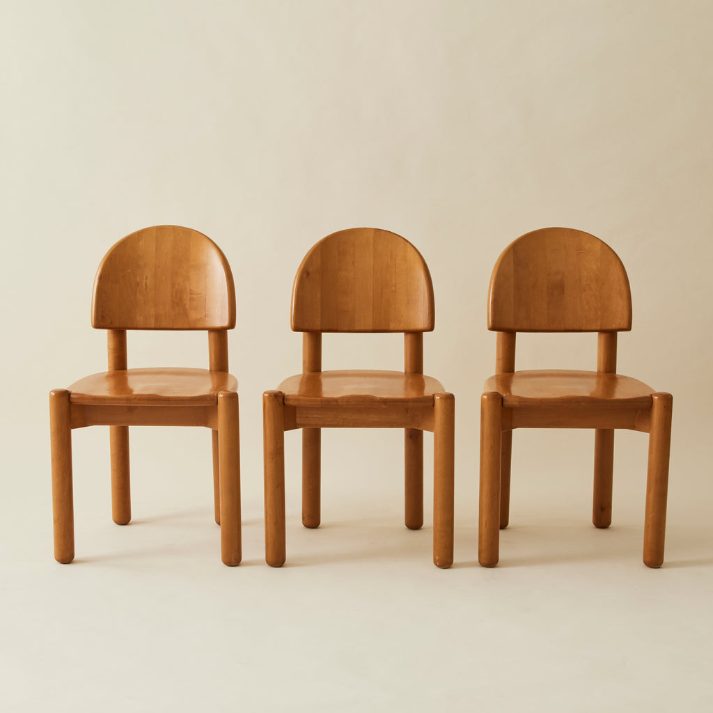 Rainer Daumiller Solid Pine Dining Chairs, Set of 6, 1970's