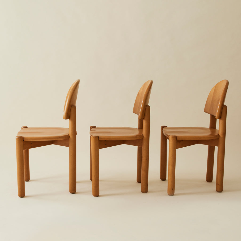 Rainer Daumiller Solid Pine Dining Chairs, Set of 6, 1970's