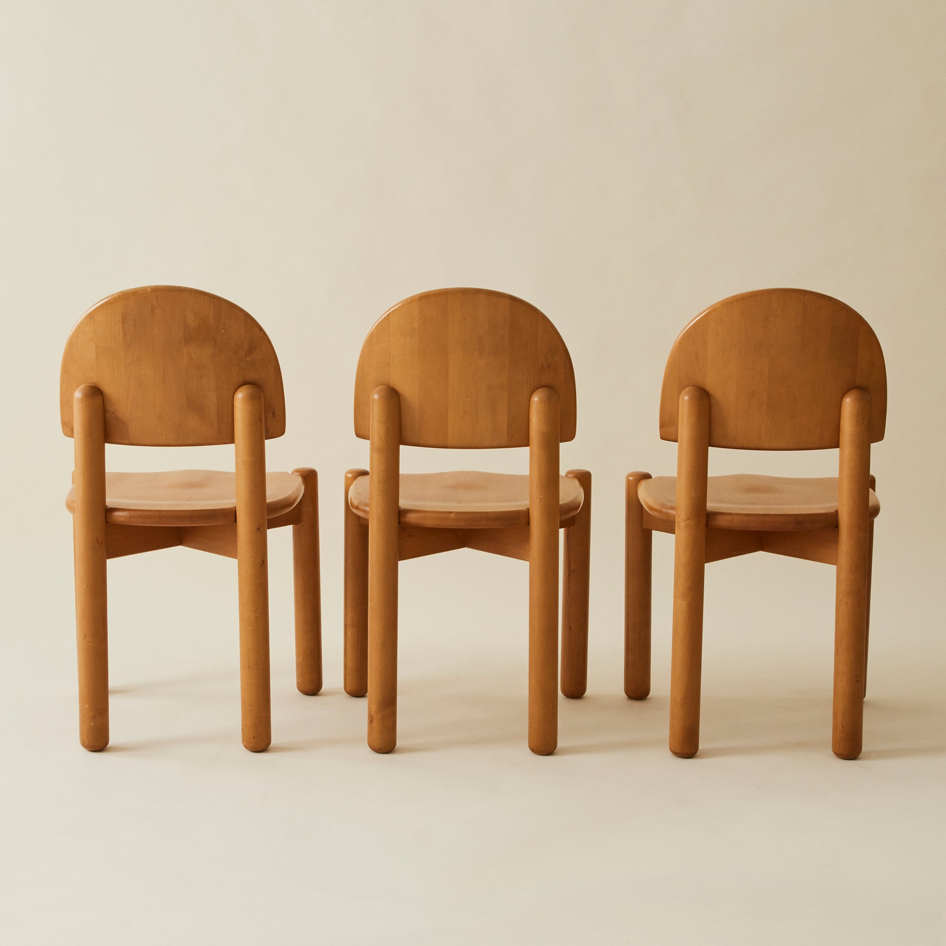 Rainer Daumiller Solid Pine Dining Chairs, Set of 6, 1970's