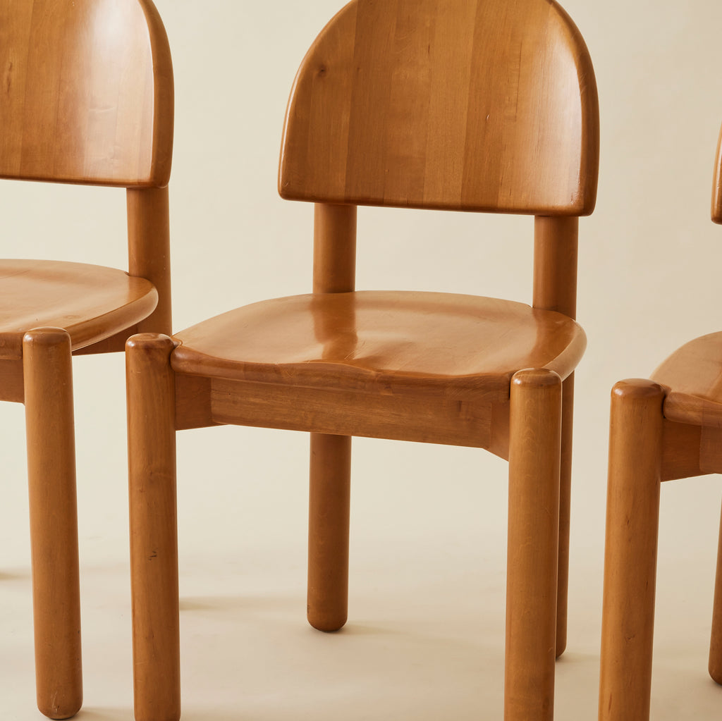 Rainer Daumiller Solid Pine Dining Chairs, Set of 6, 1970's