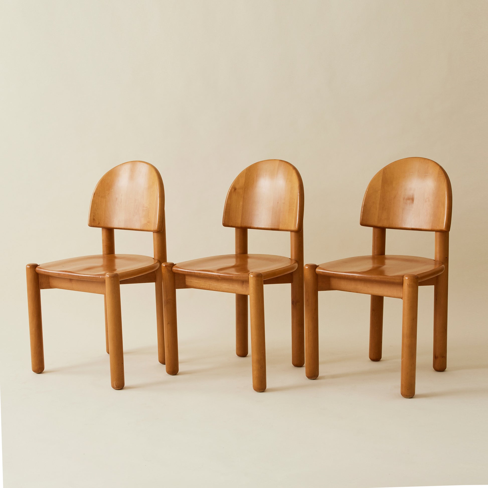 Rainer Daumiller Solid Pine Dining Chairs, Set of 6, 1970's