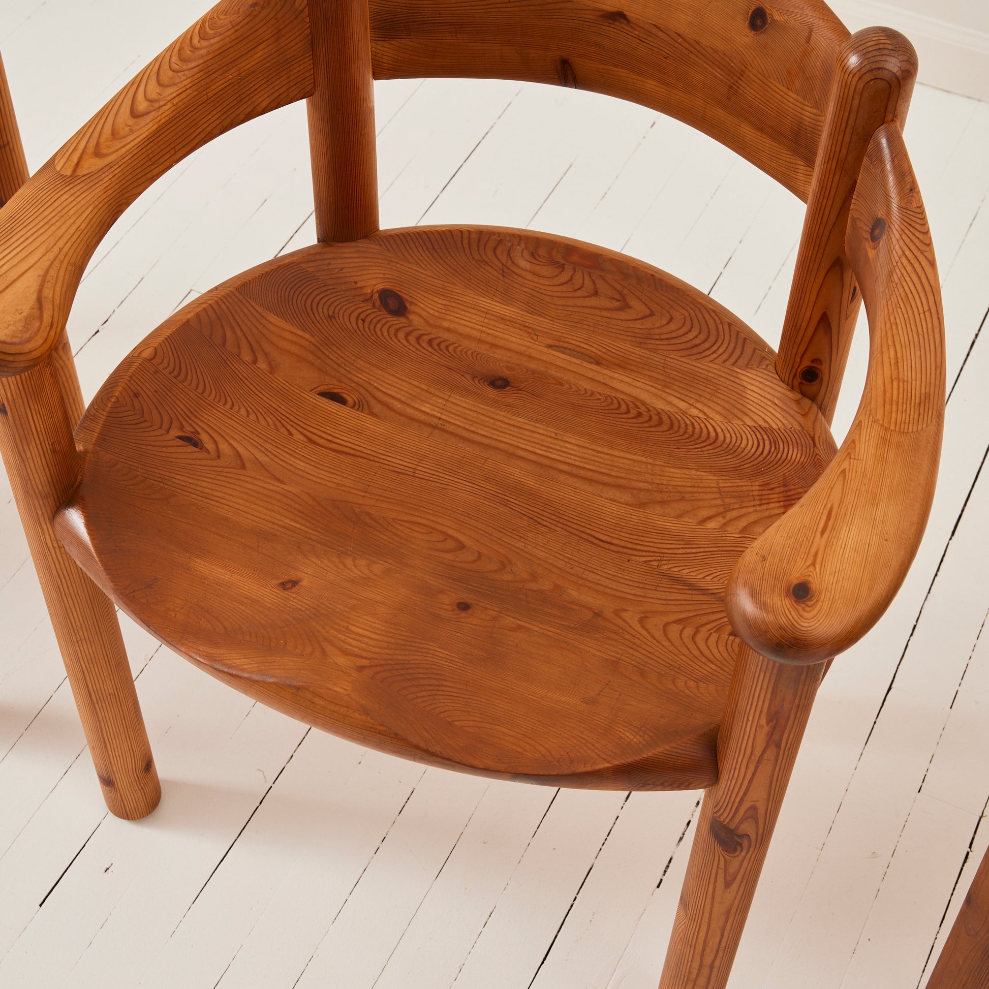 SOLD Rainer Daumiller Solid Pine Danish Mid Century Dining Chairs, Set of 6, 1970's
