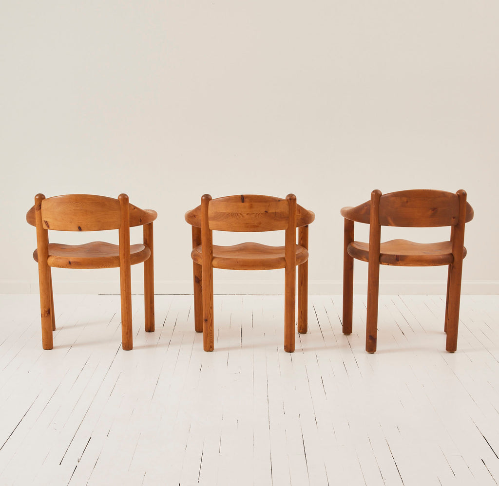 SOLD Rainer Daumiller Solid Pine Danish Mid Century Dining Chairs, Set of 6, 1970's