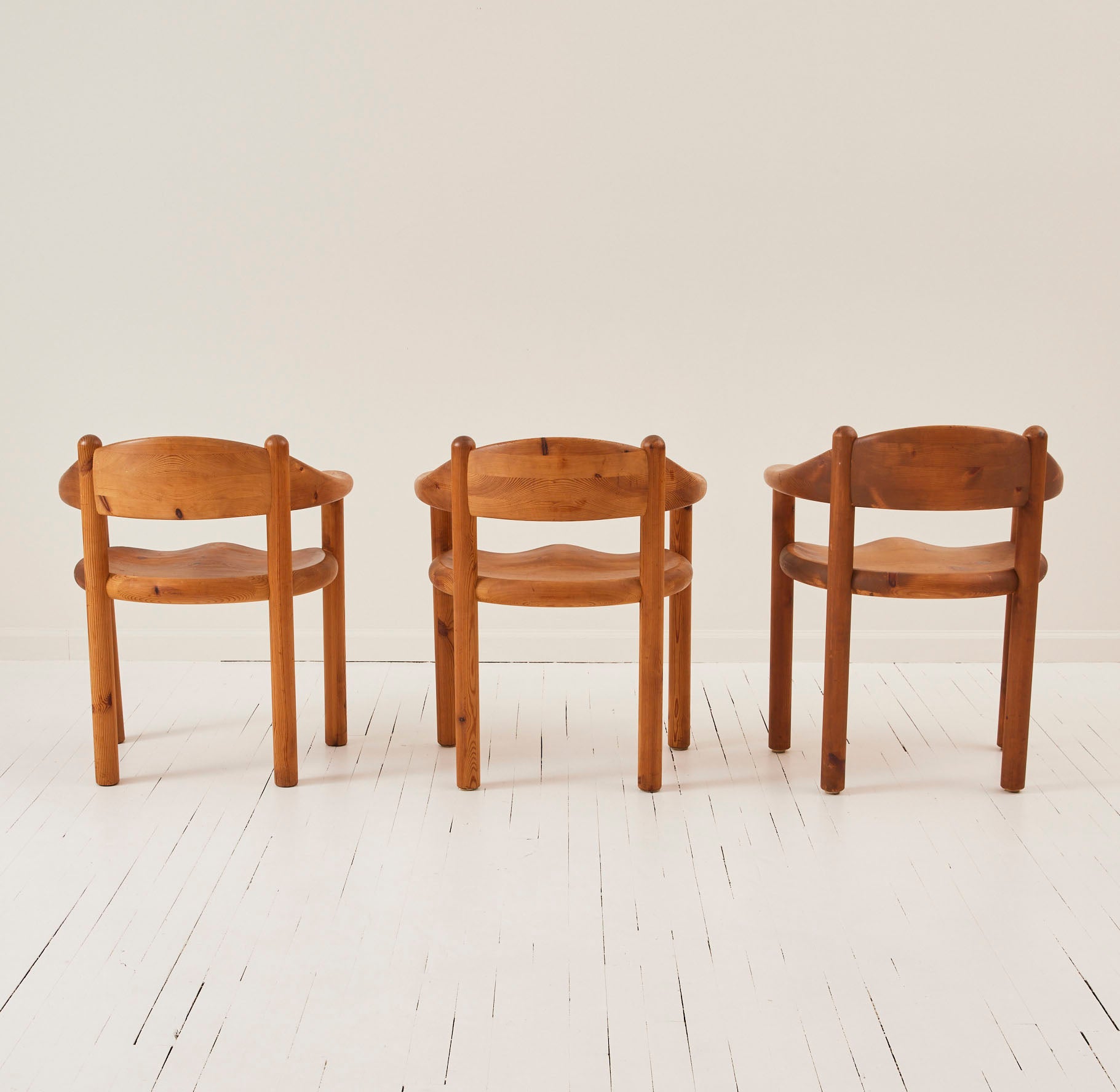SOLD Rainer Daumiller Solid Pine Danish Mid Century Dining Chairs, Set of 6, 1970's