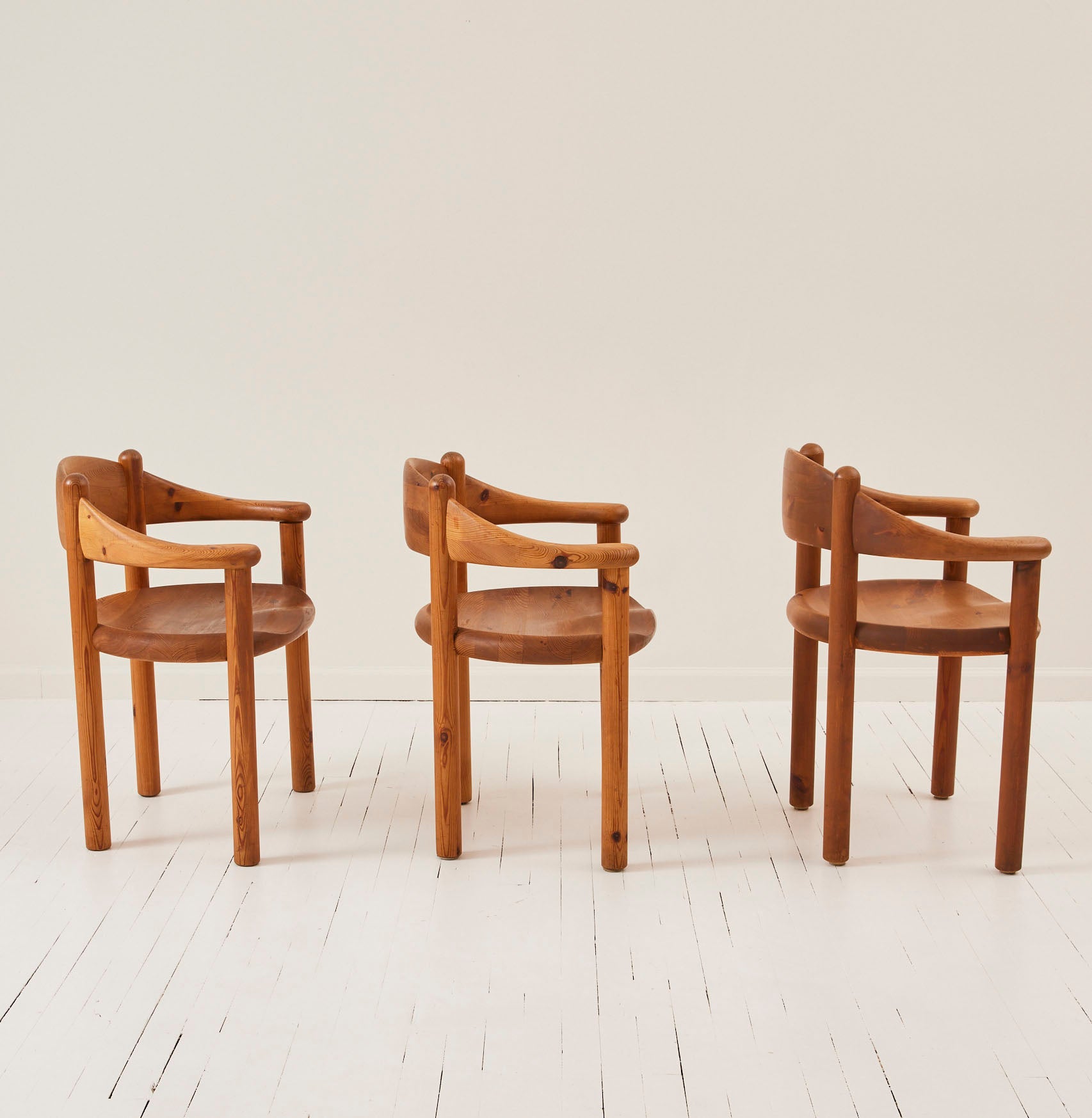 SOLD Rainer Daumiller Solid Pine Danish Mid Century Dining Chairs, Set of 6, 1970's