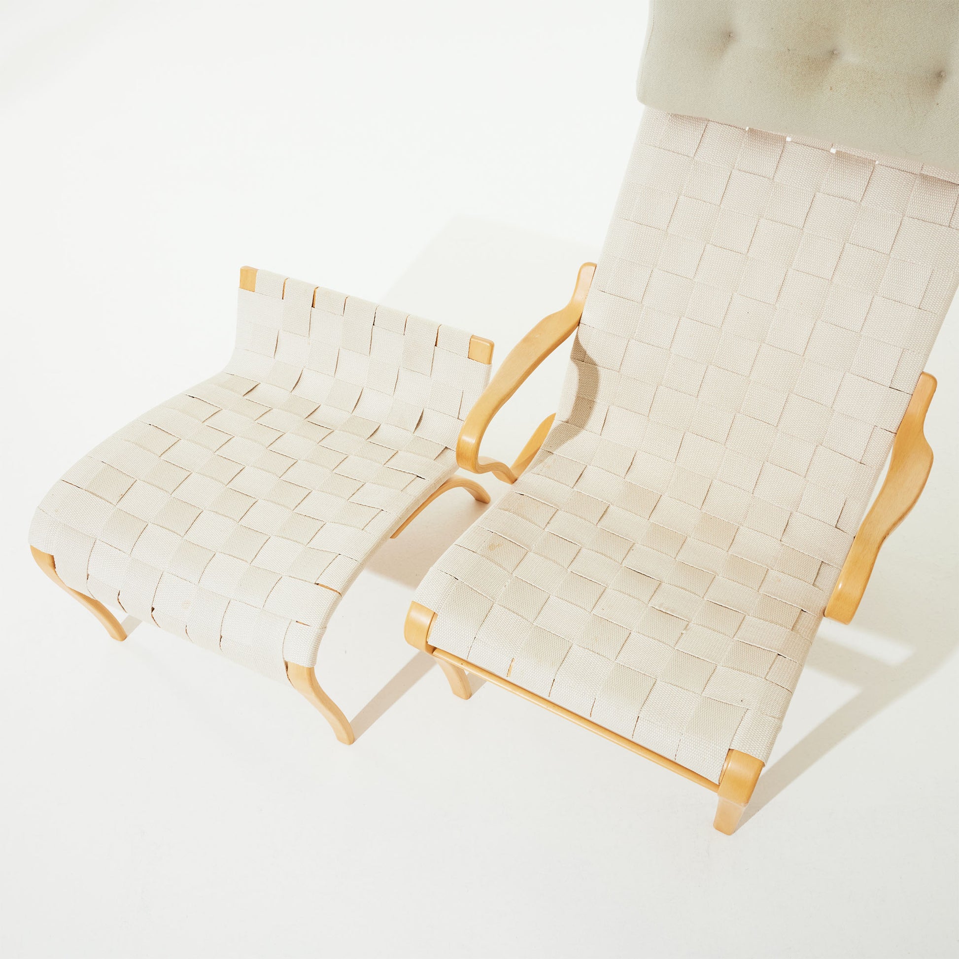 SOLD Bruno Mathsson "Miranda" Lounge Chair with Ottoman, 1960's