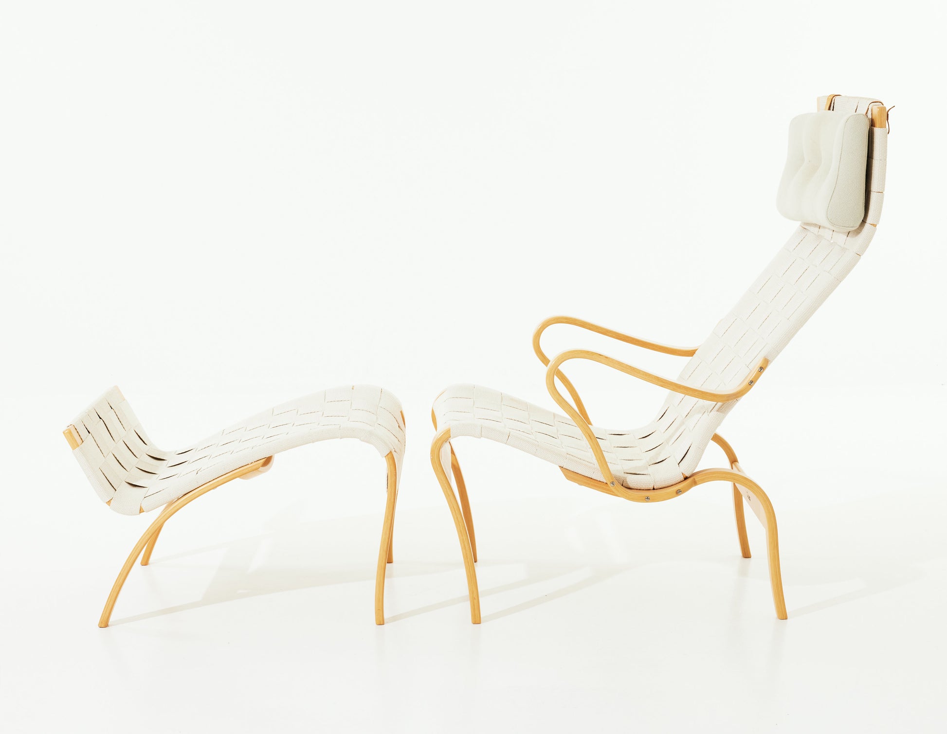 SOLD Bruno Mathsson "Miranda" Lounge Chair with Ottoman, 1960's