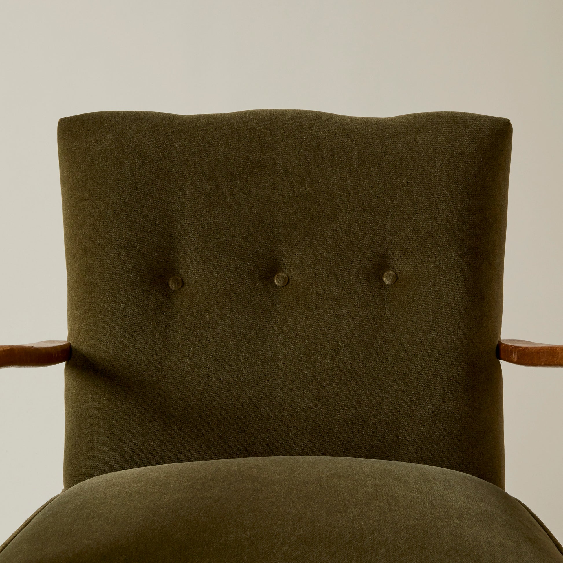 Swedish Modern Easy Chairs With Curved Beach Arms, Upholstered in Velvet, 1940s - Set of 2