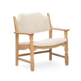 Henning Kjærnulf Attributed Easy Chair, 1960s Vintage Danish Mid Century Oak and Lambswool for EG Kvalitetsmøbel