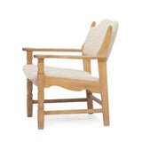 Henning Kjærnulf Attributed Easy Chair, 1960s Vintage Danish Mid Century Oak and Lambswool for EG Kvalitetsmøbel