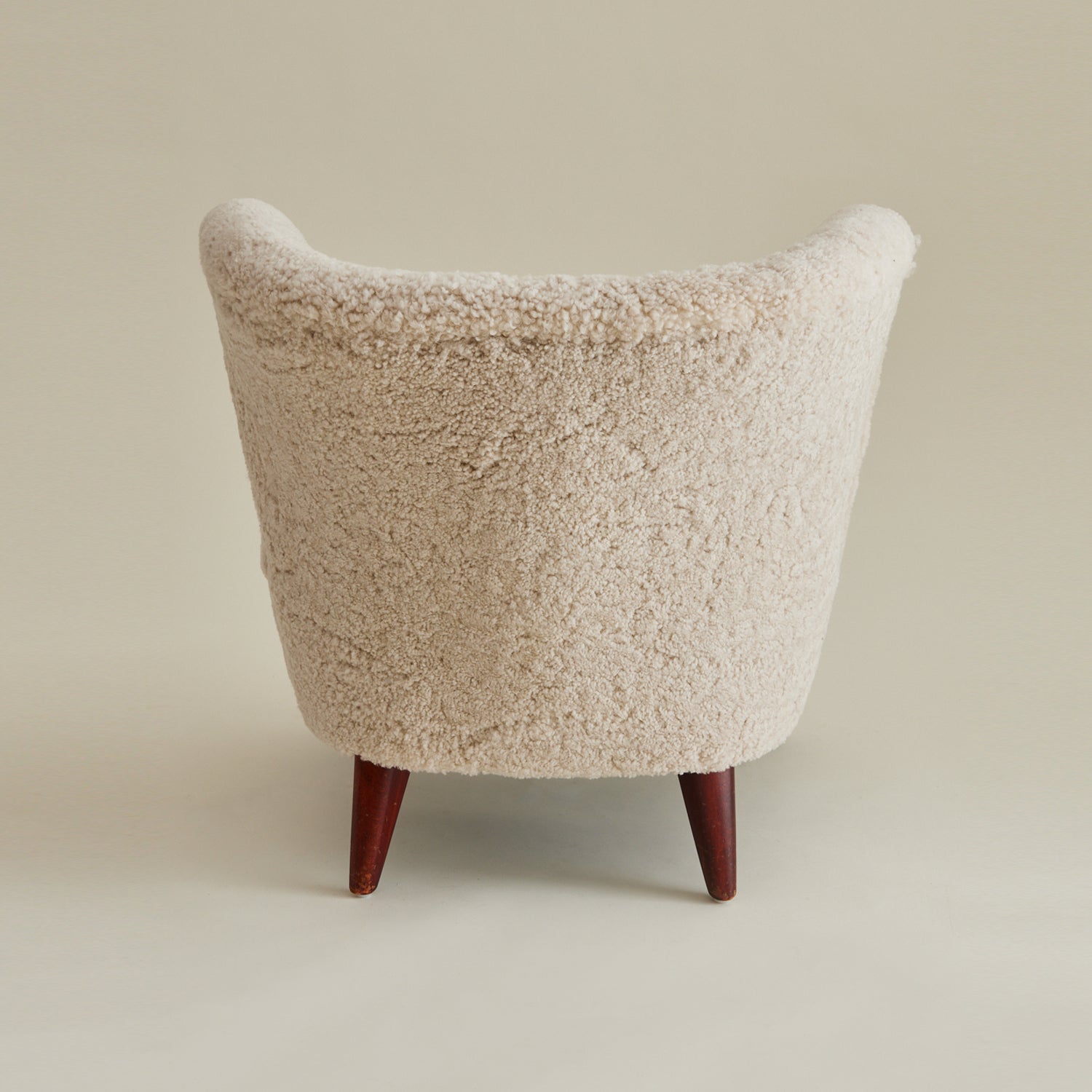 SOLD Gösta Jonsson Style Swedish Sheepskin Loungechair, 1940's