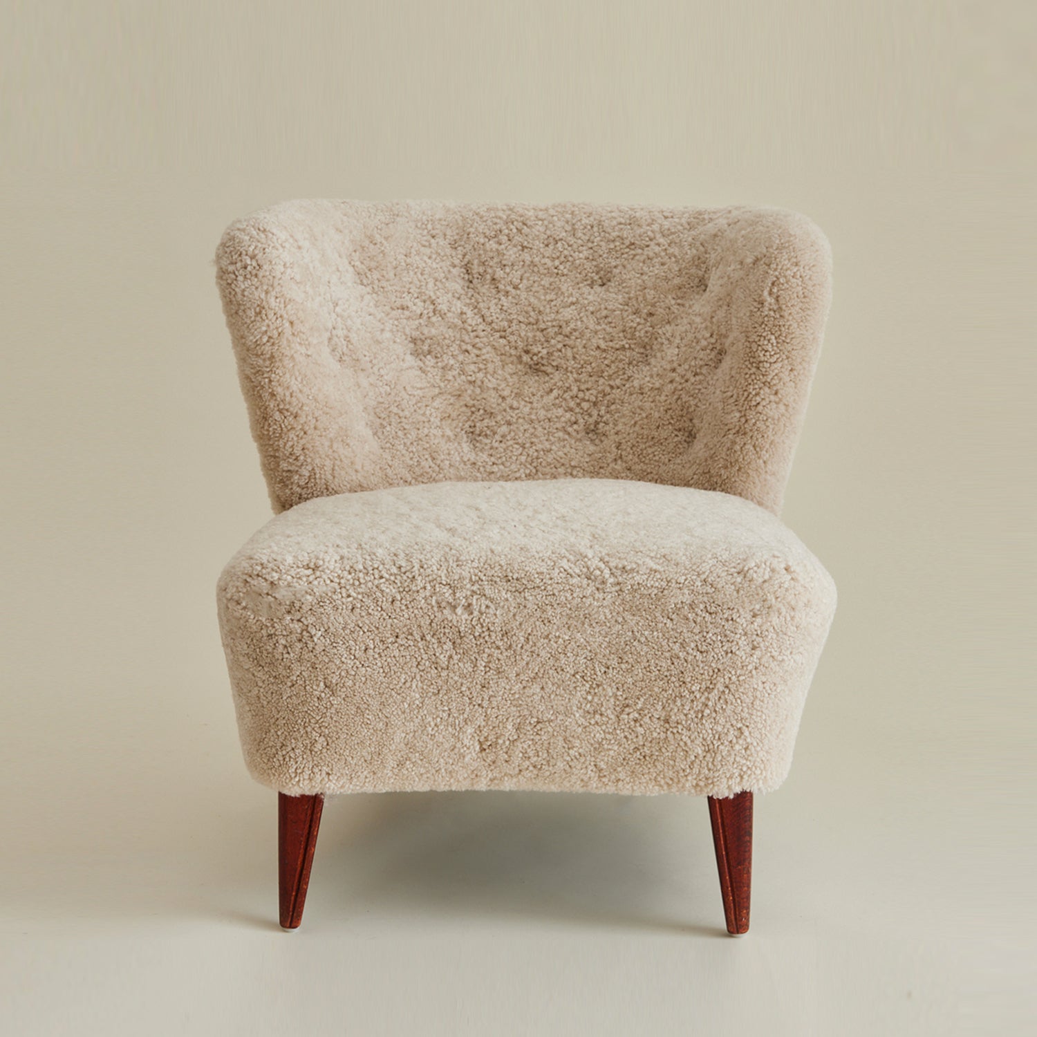 SOLD Gösta Jonsson Style Swedish Sheepskin Loungechair, 1940's
