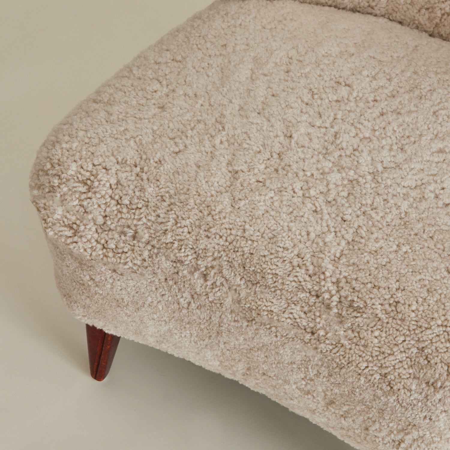 SOLD Gösta Jonsson Style Swedish Sheepskin Loungechair, 1940's