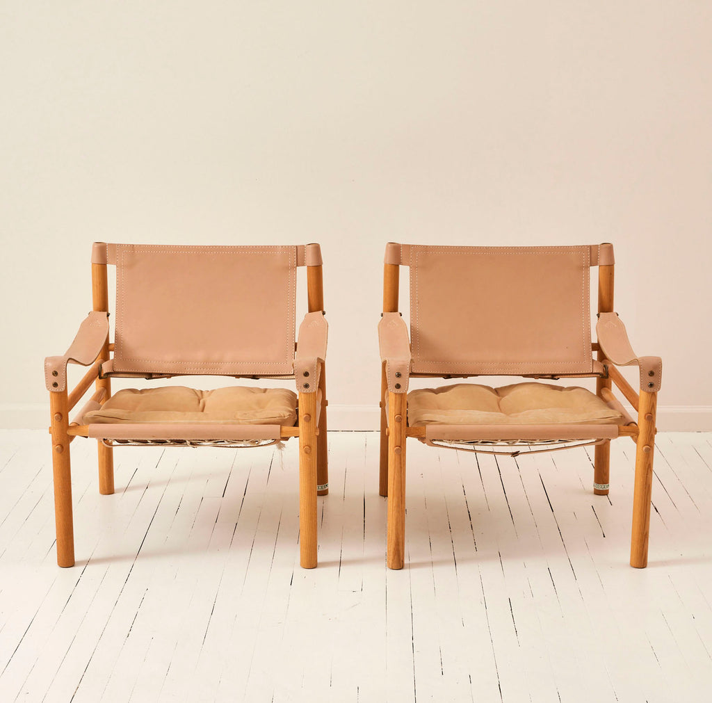 Arne Norell "Sirocco" Safari Leather Lounge Chairs, 1960's, a Pair