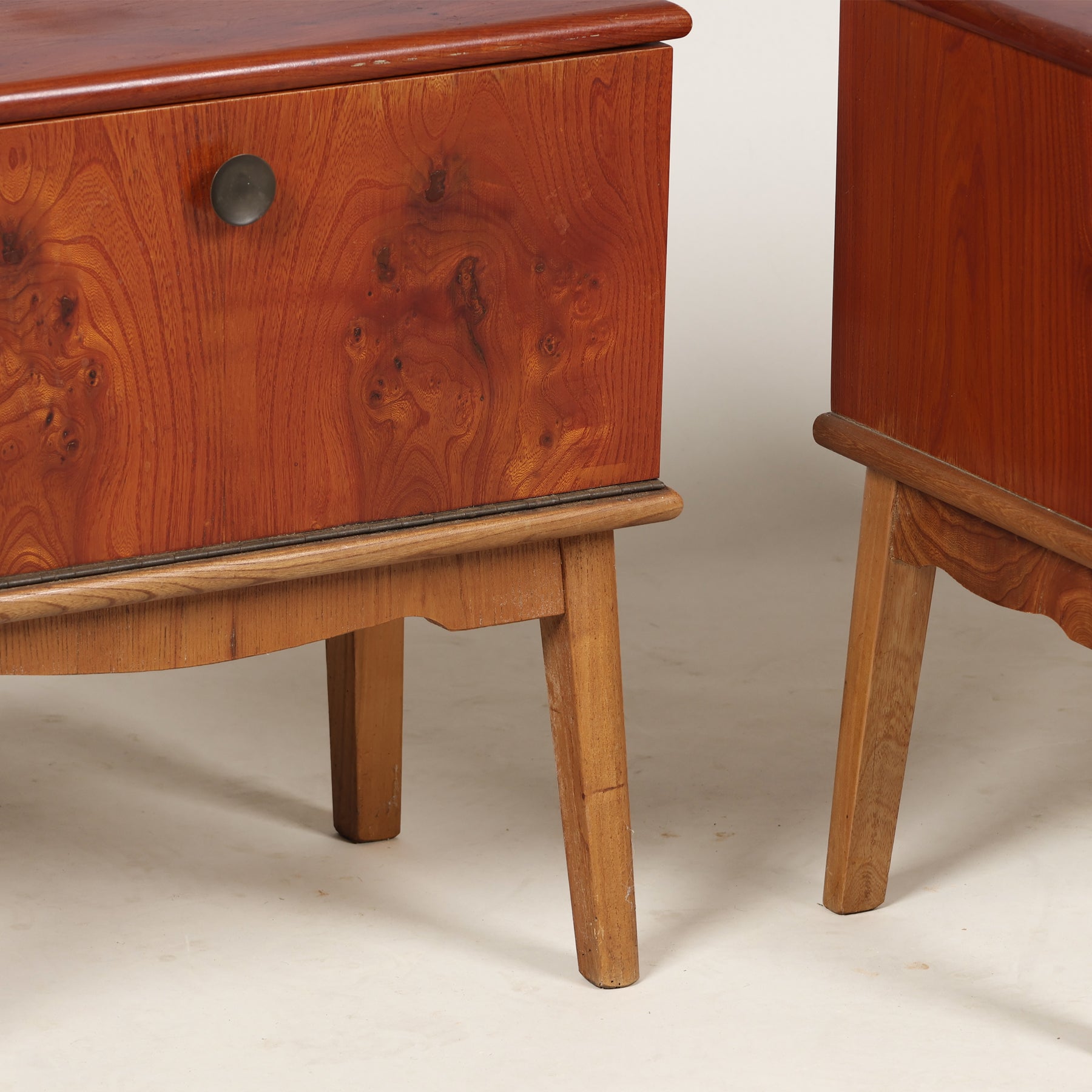 Pair of Mid-Century Danish Yew Bedside Cabinets, 1940s